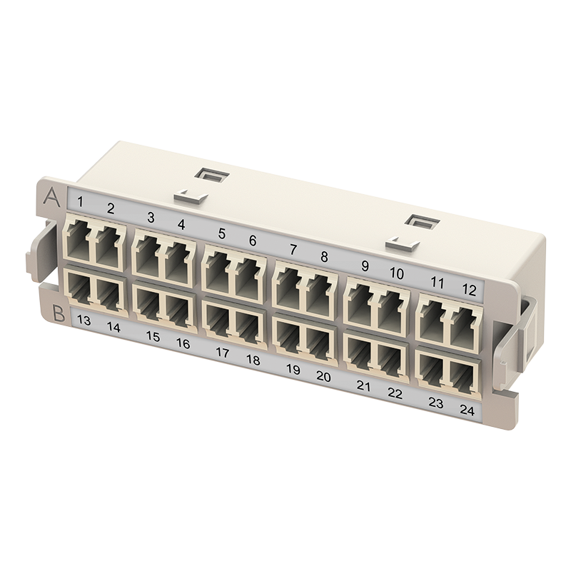 Módulos con adaptadores LC dúplex para panel modular HD