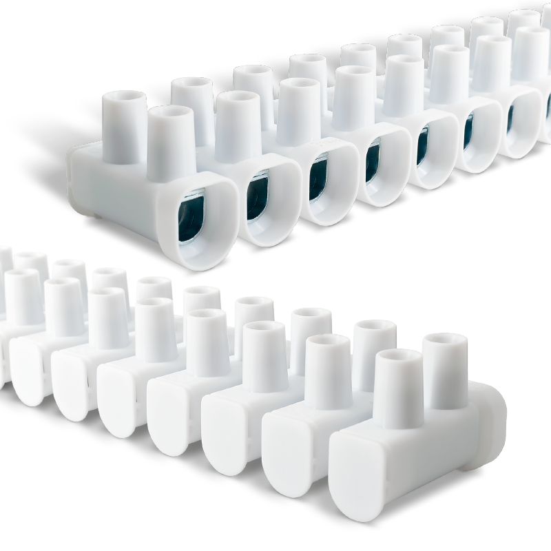 Regletas de polipropileno con tapa trasera