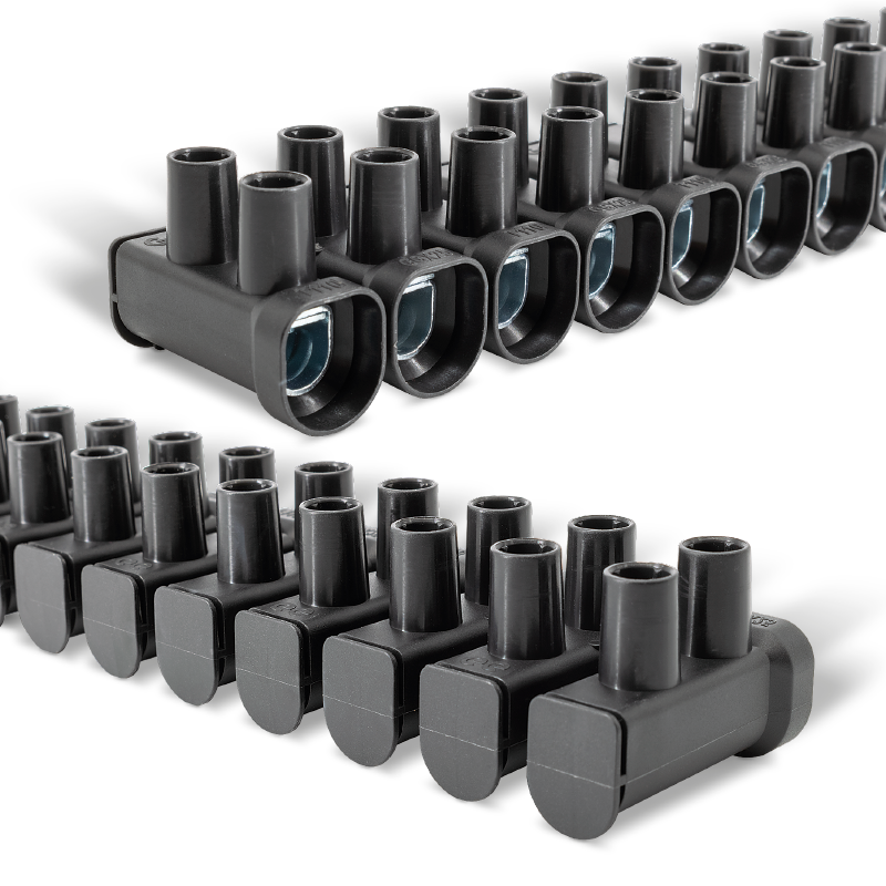 Regletas de polipropileno con tapa trasera