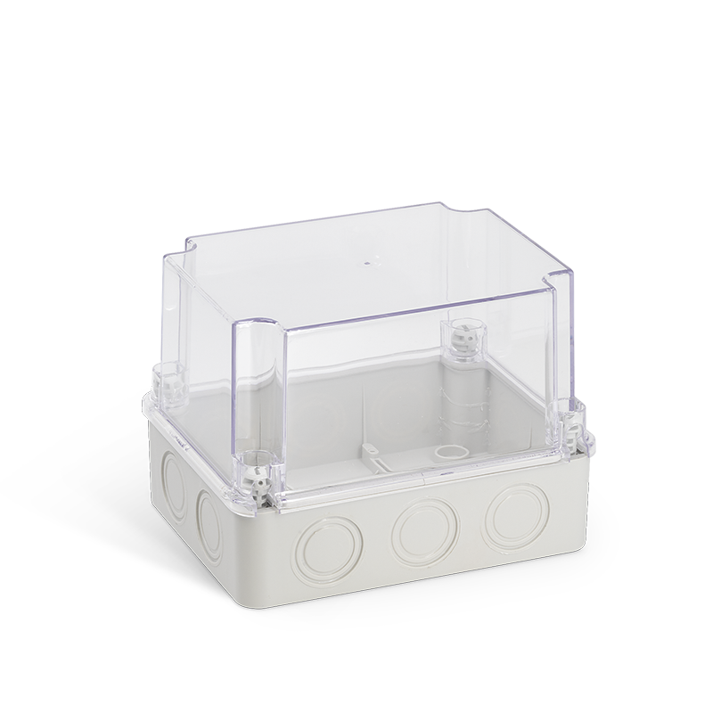 Cajas estancas ABS con entradas pretroqueladas y tapa alta transparente