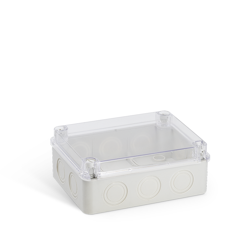Cajas estancas ABS con entradas pretroqueladas y tapa transparente