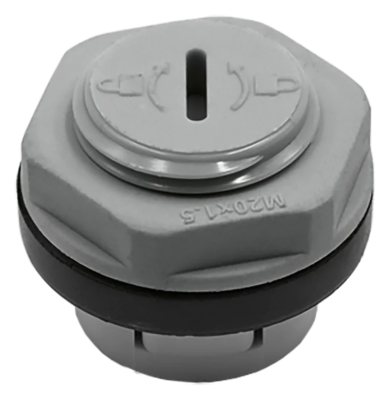 Tapón GADI-QUICK de poliamida gris claro, métrica M20